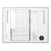 Grijs Modern Bedrijfs Citaat Factuur Verkoopformul Notitieblok (Voorkant)