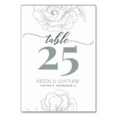 grijs modern bloemig elegant bruiloft kaart (Achterkant)