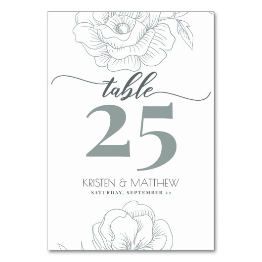 grijs modern bloemig elegant bruiloft kaart (Achterkant)