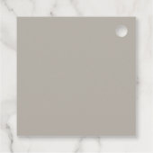 Grijs Modern Boog Minimalistisch doopplein Bedankjes Labels (Achterkant)