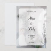 Grijs Modern Bruiloft Kaart (Voorkant / Achterkant)