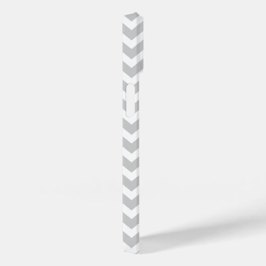 Grijs Modern Chevron Stripes Custom Monogram Case-Mate iPhone Case (Achterkant / Rechts)