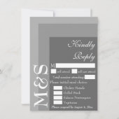 Grijs Modern Chic Script Bruiloft RSVP Kaart (Voorkant)