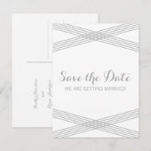 Grijs Modern Deco sparen het Briefkaart van de Dat (Voorkant / Achterkant)