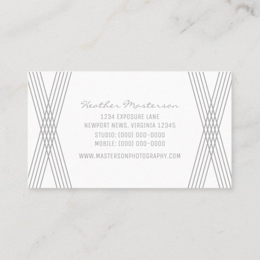 Grijs Modern Deco-Visitekaartje Visitekaartje (Achterkant)