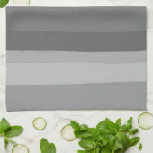 Grijs, modern, eenvoudig Stripspatroon Theedoek (Gevouwen)