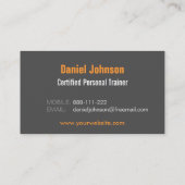 Grijs Modern Fitness Icons Personal Trainer Visitekaartje (Achterkant)