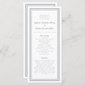 Grijs Modern Huwelijksservice Ceremonie Minimalist Programmakaart (Voorkant / Achterkant)