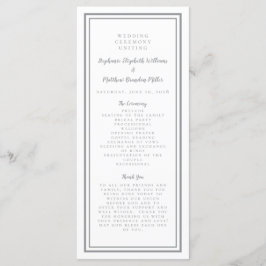 Grijs Modern Huwelijksservice Ceremonie Minimalist Programmakaart