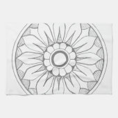 Grijs  modern medaillonpatroon theedoek (Horizontaal)