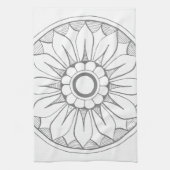 Grijs  modern medaillonpatroon theedoek (Verticaal)