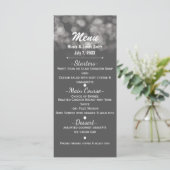 Grijs modern minimaal licht elegant glamour feestm menu (Staand voorkant)