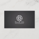 Grijs Modern Minimaal Logo Fotograaf Visitekaartje (Voorkant)