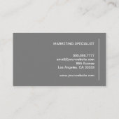 Grijs Modern Minimalist Professioneel Visitekaartje (Achterkant)