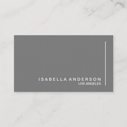 Grijs Modern Minimalist Professioneel Visitekaartje (Voorkant)