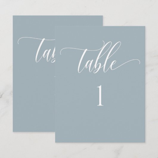 Grijs Modern Minimalistisch Tafelnummer (Voorkant / Achterkant)