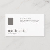 Grijs | Modern minimalistische legant professional Visitekaartje (Achterkant)