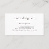 Grijs | Modern minimalistische legant professional Visitekaartje (Achterkant)