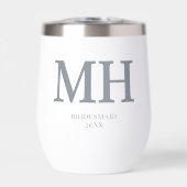 Grijs Modern Monogram Bachelorette Party Bruidsmei (Voorkant)