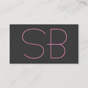 Grijs modern monogram standaard visitekaartje