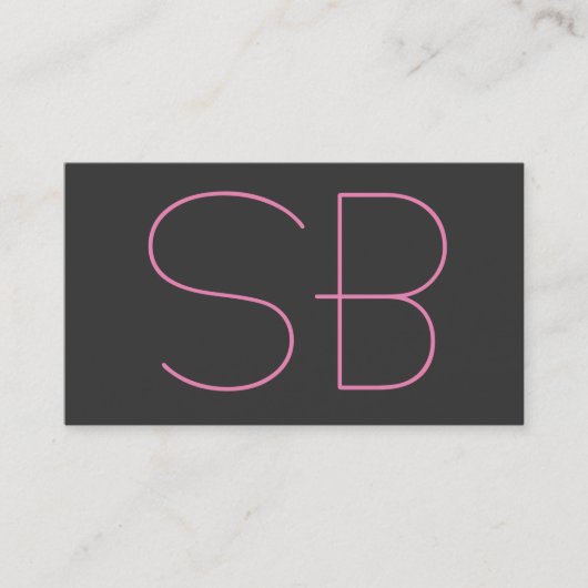 Grijs modern monogram standaard visitekaartje (Voorkant)