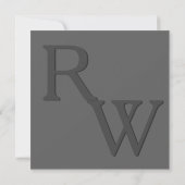 Grijs Modern Monogram Uitnodiging voor de bruiloft (Achterkant)