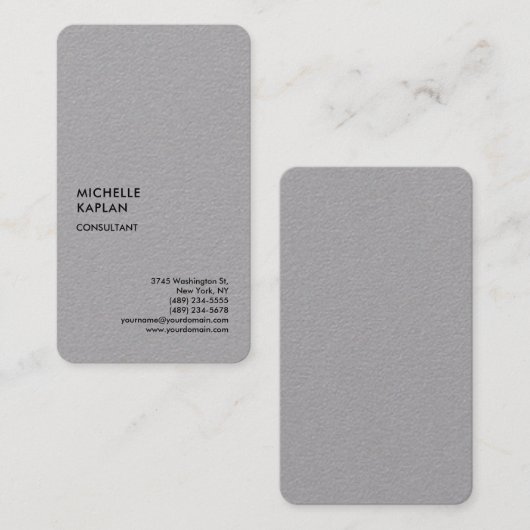 Grijs Modern Professional Exclusief Visitekaartje (Voorkant / Achterkant)
