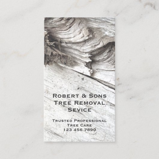 Grijs Modern Rustic Tree Professional | QR-code to Visitekaartje (Voorkant)