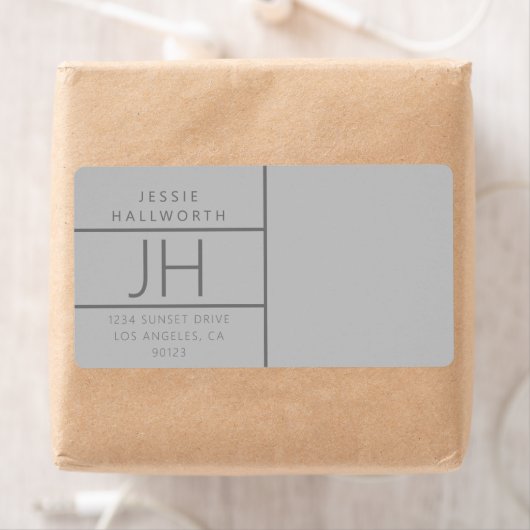 Grijs modern Terugkijkadres Verzending Etiket (Insitu)