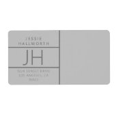Grijs modern Terugkijkadres Verzending Etiket (Voorkant)