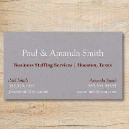 Grijs Modern Visitekaartje met 2 namen & contact