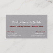 Grijs Modern Visitekaartje met 2 namen & contact (Voorkant)