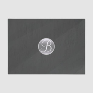 Grijs Modern Waterverf Minimal Monogram Initiaal Tissuepapier