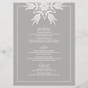grijs modern WINTER WONDERLAND bruiloft Menu