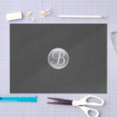 Grijs Moderne Aquarel Minimal Monogram Initiaal Tissuepapier (Craft)