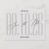 Grijs Moderne bruiloft Briefkaart (Voorkant)