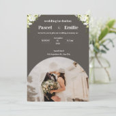 Grijs moderne bruiloft uitnodiging (Staand voorkant)