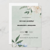 Grijs moderne bruiloft uitnodiging (Voorkant / Achterkant)