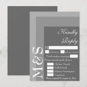 Grijs moderne chic script trouw RSVP kaart (Voorkant / Achterkant)