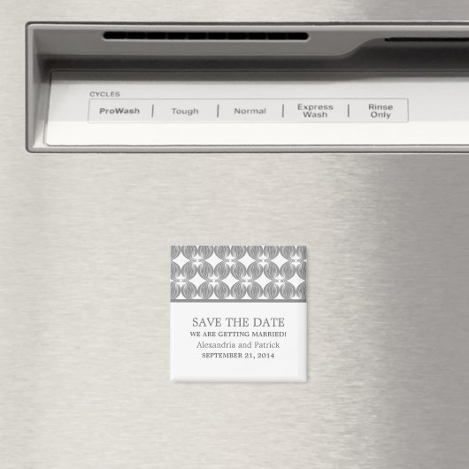 Grijs Moderne Deco sparen de Magnet van de Datum (Insitu (Vaatwasser))