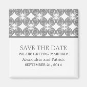 Grijs Moderne Deco sparen de Magnet van de Datum (Voorkant)