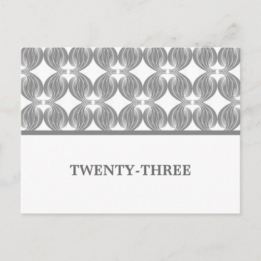 Grijs Moderne Deco-tabel Aantal Briefkaarten (Voorkant)