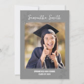 Grijs moderne foto afstuderen kaart (Achterkant)