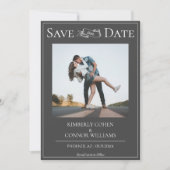 Grijs moderne foto save the date (Voorkant)