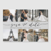 Grijs moderne fotocollage save the date (Voorkant)