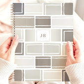 Grijs moderne geometrisch monogram planner