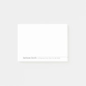 Grijs moderne, gepersonaliseerde minimalistische n post-it® notes (Voorkant)