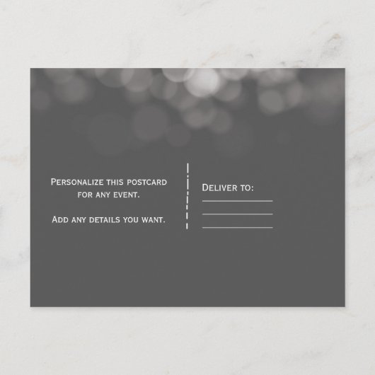 Grijs Moderne Minimale Lichten Uitnodiging van gra (Achterkant)