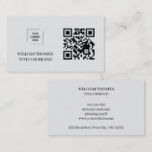 Grijs moderne QR-code bedrijfsidentiteit Visitekaartje (Voorkant / Achterkant)