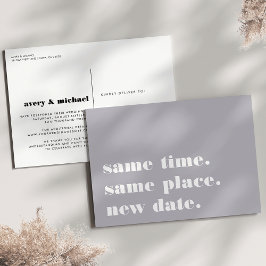 Grijs | Moderne trouwdatum-uitstel aankondiging